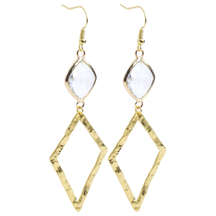 Long Crystal Accented Earrings