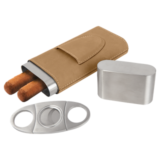 Leatherette Cigar Case w/Cutter