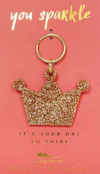 Glitter Crown Keychain