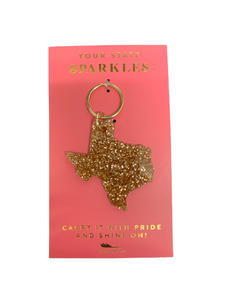 Glitter Texas Keychain