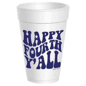 Happy Fourth Y'all Styrofoam Cups