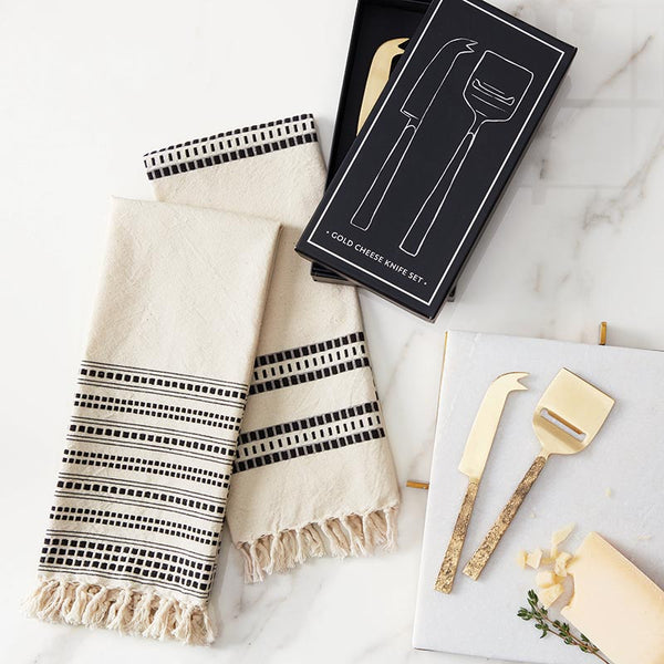 Natural & Black Towel Set