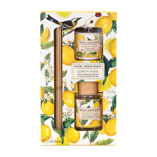 Lemon Basil Diffuser & Votive Gift Set