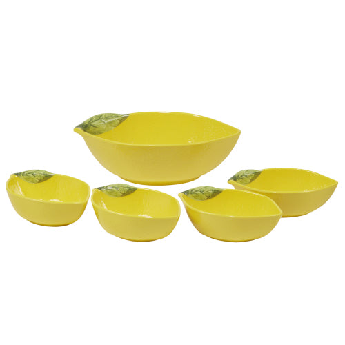 Melamine 3-D Lemon 5 pc Bowl Set