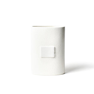 White Small Dot Mini Oval Vase