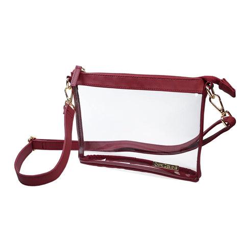 Clear Small Crossbody w/Maroon & Gold Accents