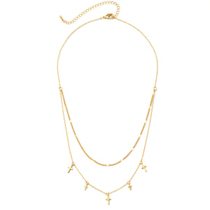 Delicate Cross Double Appeal Necklace