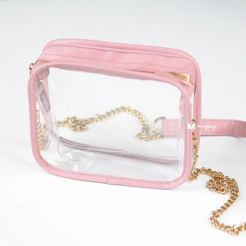 Pink and Clear Crossbody Purse
