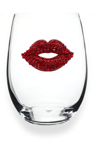 Red Lips Wine Glass - Stemless