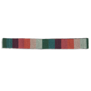 Port Teal Stripe Seed Bead Hat Band