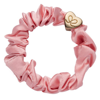 Gold Heart Silk Scrunchie