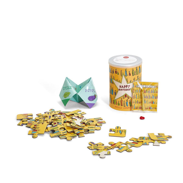 Happy Birthday Puzzle in a Can
