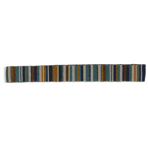 Teal Navy Stripe Seed Bead Hat Band