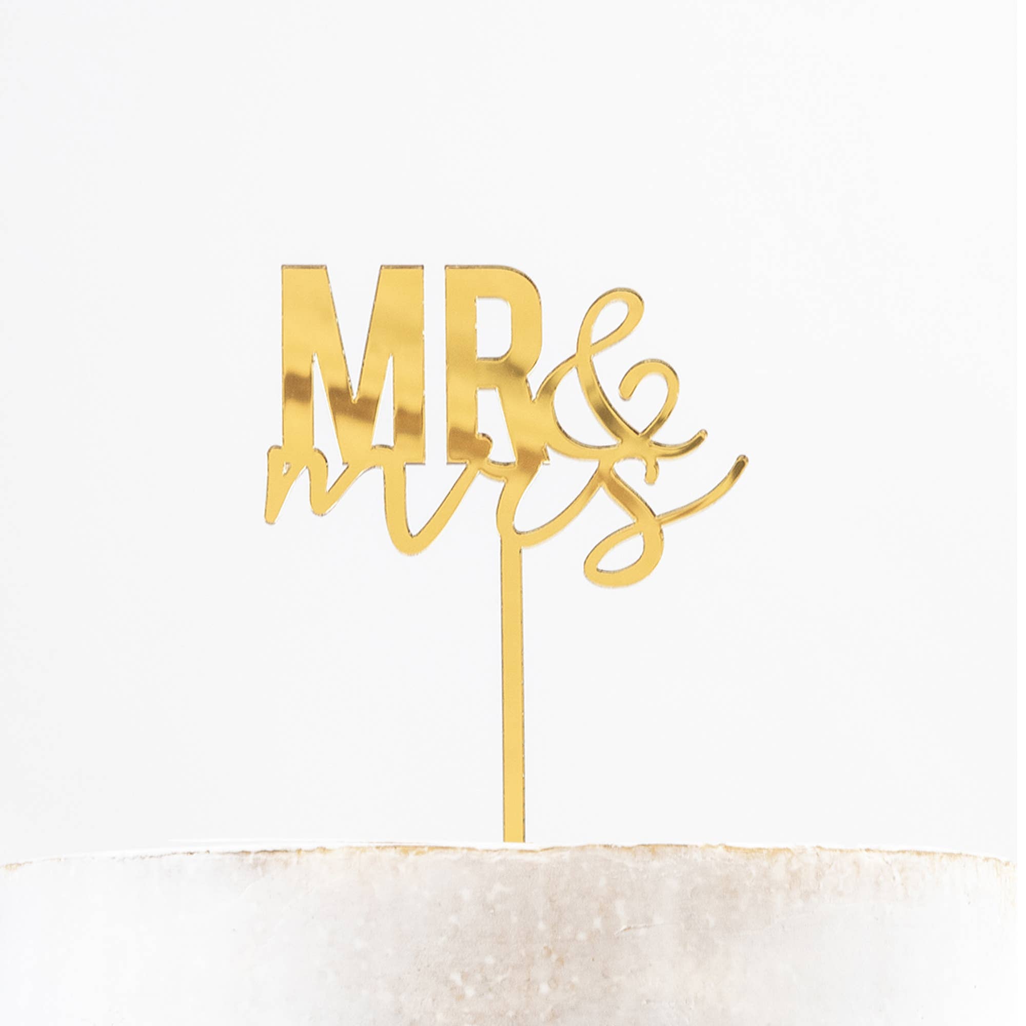 Gold Acrylic Cake Topper - Mr & Mrs
