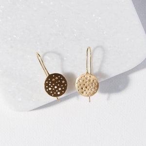 Brass Circle Drop Earrings
