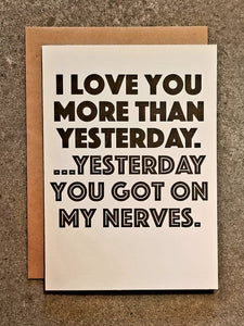 Love You More Than Yesterday Card