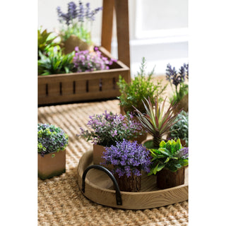 Wood Trays with Metal Handles
