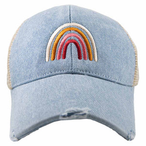Rainbow Denim Trucker Hat
