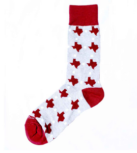 Men's Maroon Texas Pride Socks
